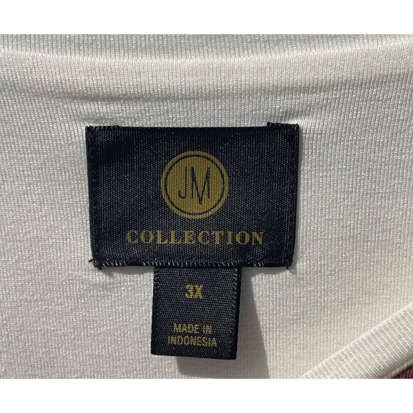 JM Collection Womens 3X Floral Print Cream 3/4 Sleeve Top Rayon & Spandex - Picture 7 of 7